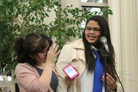 A student gets emotional watching her friend sing in front of Coffee House's accepting crowd.