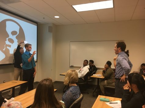 Bryce Trant ('17) and Bryant Ricks ('18) presented on what can't be seen in a writing center: making everyone involved in the center feel more comfortable.