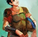 This is the fan art of Percy Jackson done by Viria, which is the new official character art. 