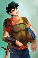 This is the fan art of Percy Jackson done by Viria, which is the new official character art. 