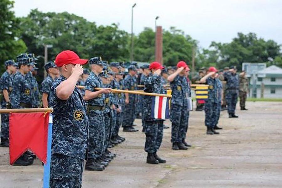 Carter Avery (19) participating in a Navy training program.