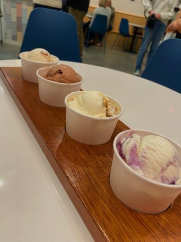 Ice Cream sampler from Blue Cow Ice Cream including small-batch seasonal offerings. 