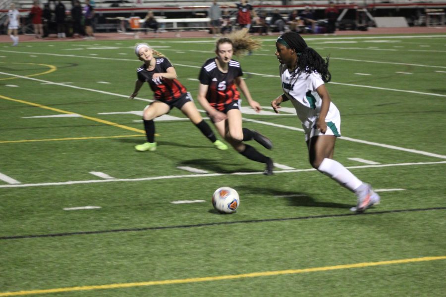 Colonial Forge Girls varsity Soccer Team playing against the Brooke Point Hawks