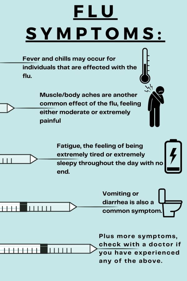 The flu may seem like the common cold in the beginning, but some key symptoms differentiate it from the cold. Infographic made in Canva.