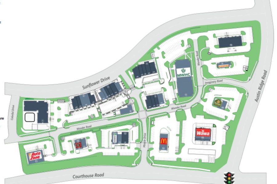 Cropped site plan from the Embrey Mill Town Center Plan.