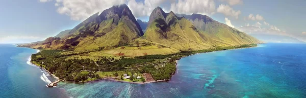 The Island of Maui before the fire taken by an Hawaii Guide. 