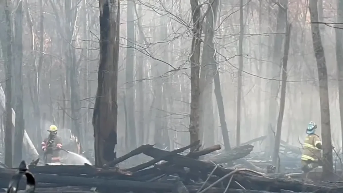 Firefighters trying to contain a Shenandoah wildfire