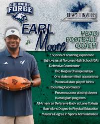 Colonial Forge Hires Head Football Coach Earl Moore